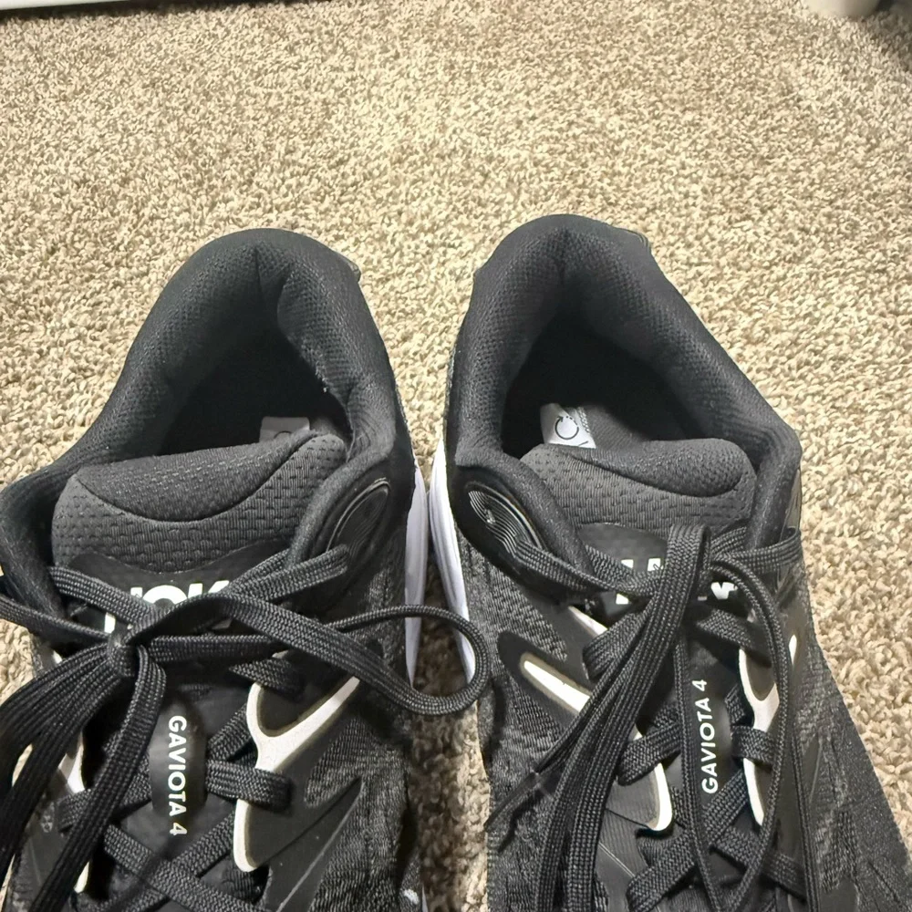 HOKA ONE ONE GAVIOTA 4 Black and White Athletic Shoes - Picture 7 of 9